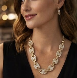 Calvin Klein Gold and White Necklace